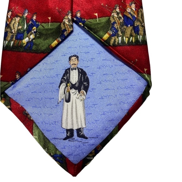 Guy Buffet Old Fashioned Golfers 100% Silk Tie mens necktie - Picture 3 of 5